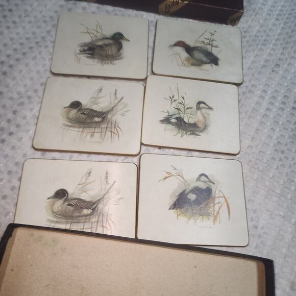 LADY CLARE EUC SET OF SIX GAME BIRDS COASTER SET IN BOX - Picture 2 of 3